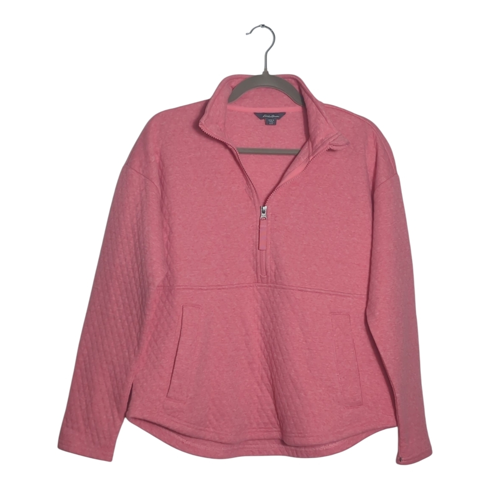 Eddie Bauer Small Coral Quilted Fleece Sweatshirt Outdoor Campcore Gorpcore